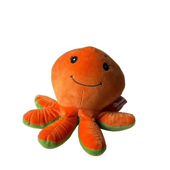Adventure Planet Octopus Plush Stuffed Animal Soft Toy Orange Green Squishy 7 in - Picture 1 of 5